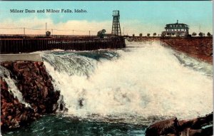 ID, Idaho  MILNER FALLS & DAM  Jerome & Twin Falls Counties ca1910's Postcard