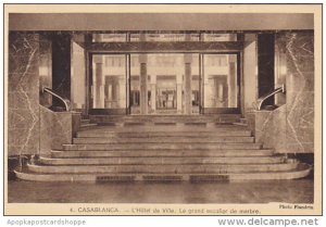 Morocco Casablanca L'Hotel de Ville Le grand escalier de marbre