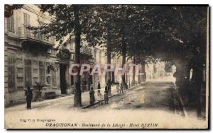Old Postcard Draguignan Boulevard Liberte Hotel Bertin