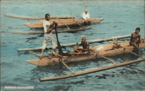 Philippines Native Fishermen Fishing Boats c1910 Vintage Postcard