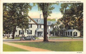 Amherst, Massachusetts MA    LORD JEFFERY INN  Roadside  ca1940's Linen Postcard