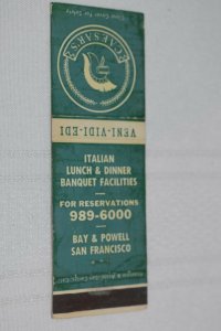 Caesar's San Francisco California 20 Strike Matchbook Cover