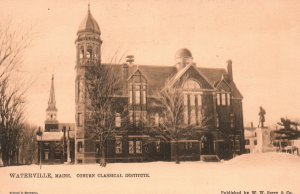 Vintage Postcard 1900's View of Coburn Classical Institute Waterville Maine ME