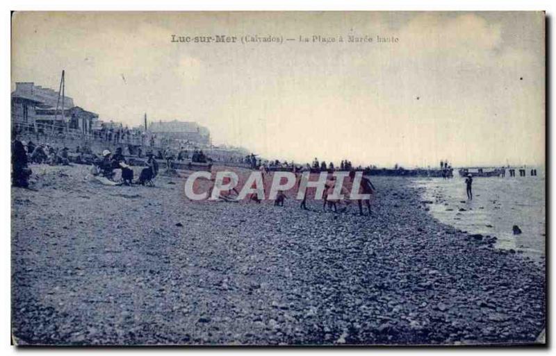 Old Postcard Luc sur Mer The beach at high tide