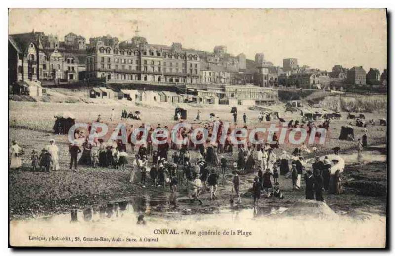 Old Postcard Onival General view of the Beach