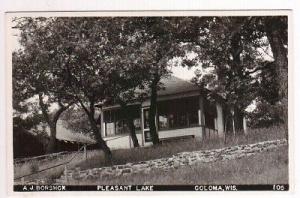 Borshck Cottage Pleasant Lake Coloma Wisconsin 1950s RPPC real photo postcard