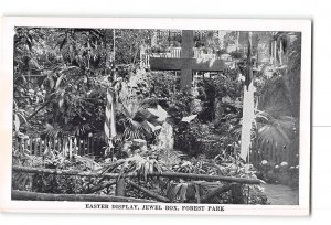 St Louis Missouri MO Vintage Postcard Forest Park Floral Display Easter Display