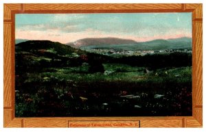 New York    Catskill   Mtns. Aerial View of Tannersville  , Wood Border