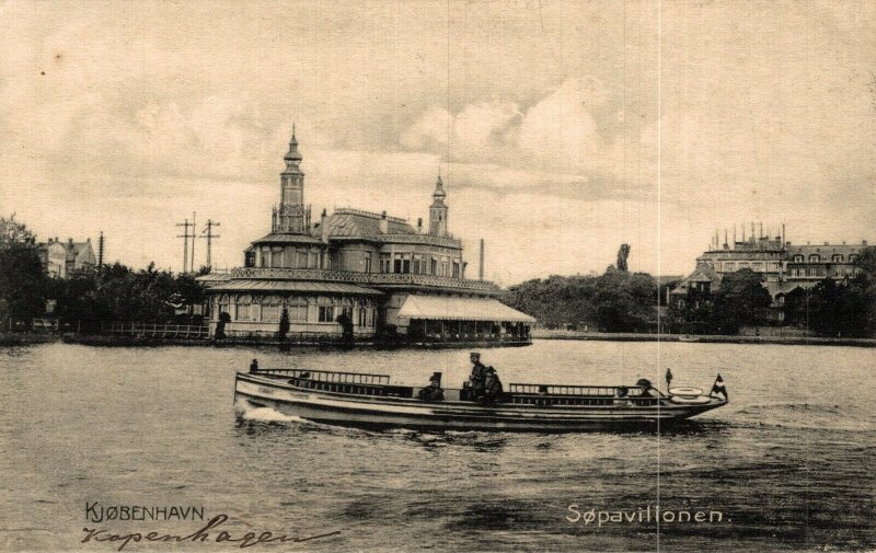 Denmark Copenhagen Sopavillonen Vintage Postcard 08.72