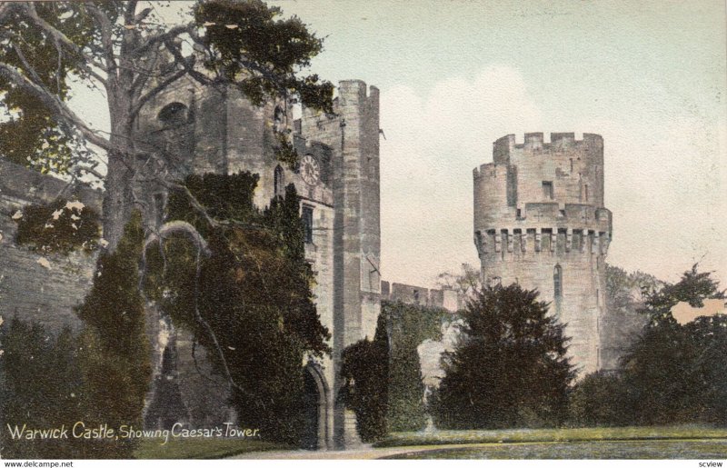 WARWICK Castle , England, 1900-1910's; Showing Caesar's Tower