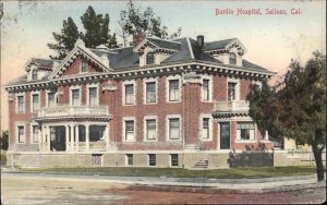 Salinas California CA Bardin Hospital c1910 Vintage Postcard