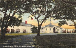 ST SIMONS ISLAND, GA Georgia  GLYNN COUNTY CASINO~Rec Center  c1940's Postcard