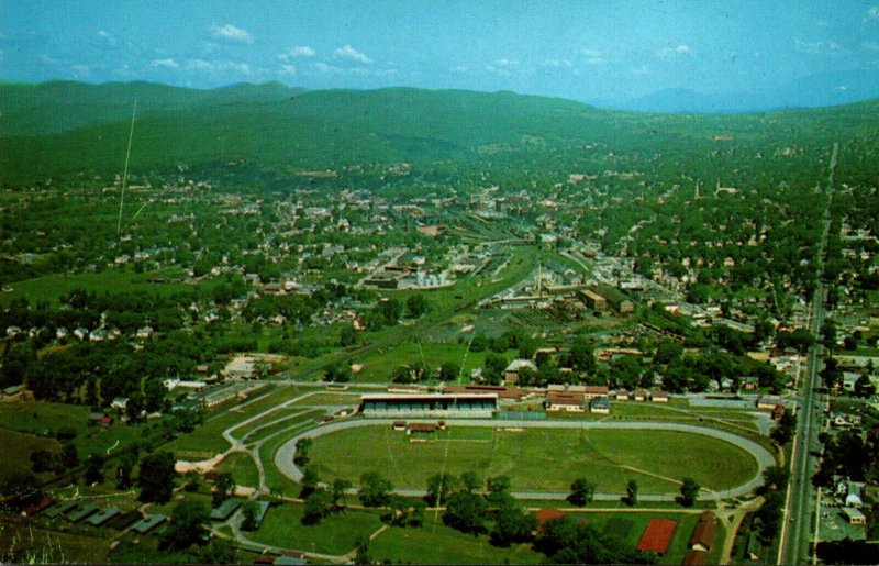 Vermont Rutland Aerial View With Fairgrounds In Foreground