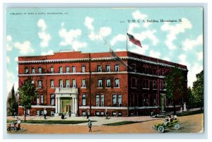 1908 YMCA Building Bloomington Illinois IL Posted Antique Postcard