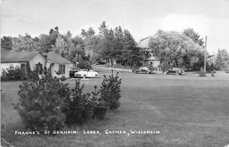 E88/ Saynor Wisconsin Real Photo RPPC Postcard 1953 Franke's St Germain Lodge