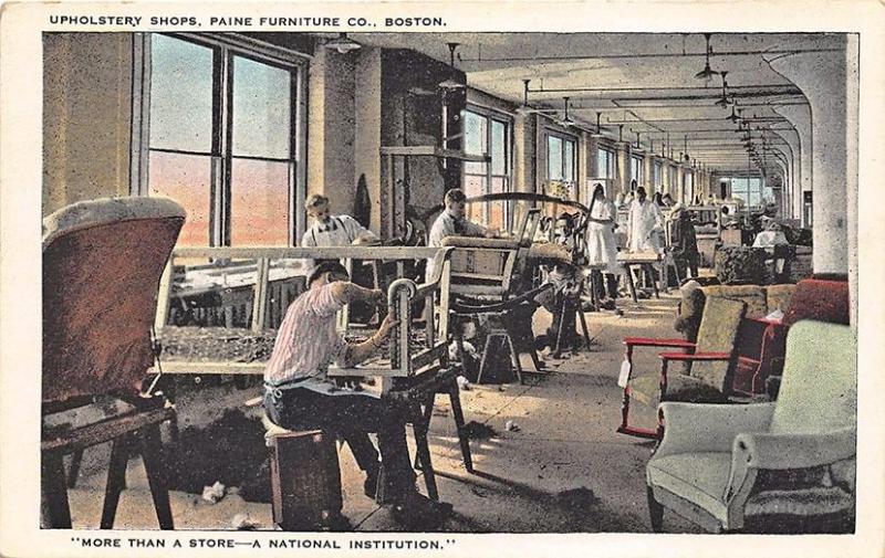 Boston Ma Paine Furniture Co Upholstery Workshop Postcard