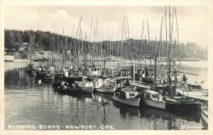 Postcard RPPC Oregon Newport Fishing Boats Gilmour 23-10147