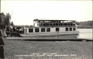 Newberry MI Paul Bunyan Ferry Tahquamenon River Real Photo Vintage Postcard