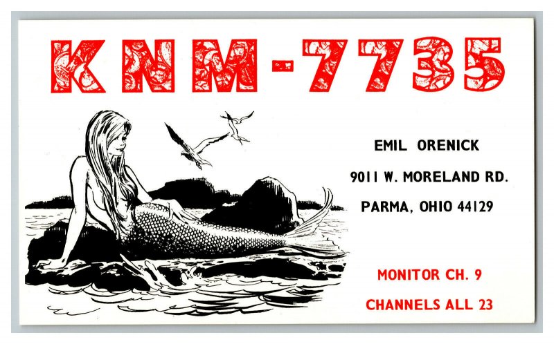 Postcard QSL Radio Card From Parma Ohio KNM-7735