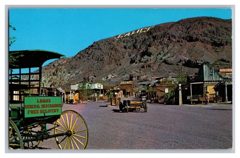 Postcard CA Calico Ghost Town Yermo Barstow California Main Street Buggy Wagon