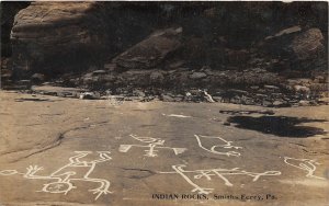 H77/ Smiths Ferry Pennsylvania RPPC Postcard c1910 Native Indian Rocks 17