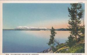 Yellowstone Lake and Mount Sheridan Yellowstone National Park Curteich