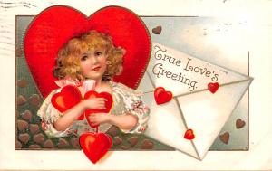 Artist Ellen Clapsaddle Valentines Day 1909 postal marking on front