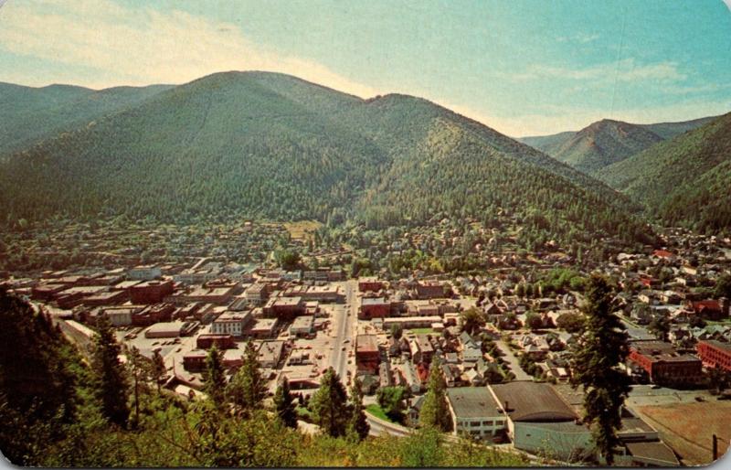 Idaho Wallace Center Of Shoshone County Mines Aerial View