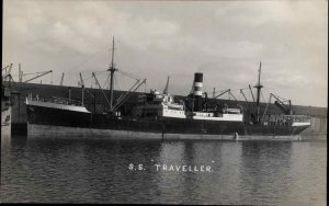 Liverpool England Steamer Steamship Ship S.S. Traveller Vintage RPPC PC