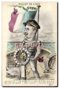 Old Postcard Esperanto Rollet of & # 39Isle Marin Boat