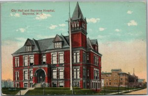 BAYONNE NJ CITY HALL & HOSPITAL ANTIQUE POSTCARD