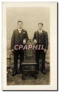 PHOTO CARD Fantasy - Men - father and son - Old Postcard