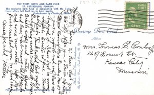 St. Petersburg FL-Florida, 1949 Tides Hotel Exclusive Bath Club Vintage Postcard