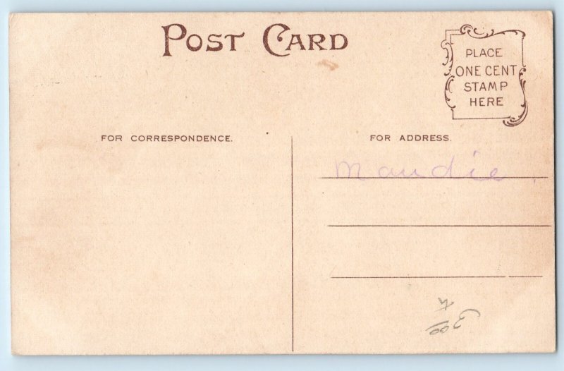 c1910's Greetings Children With Mistletoe Handwarmer Berries Antique Postcard