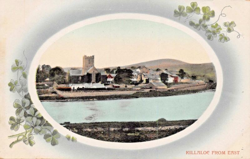 KILLALOE CLARE IRELAND~VIEWED FROM EAST-SHAMROCK OVAL FRAME PHOTO POSTCARD