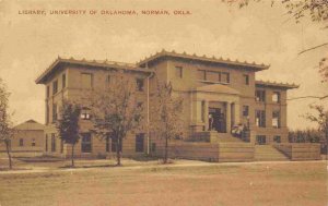 Library University of Oklahoma Norman 1911 sepia postcard