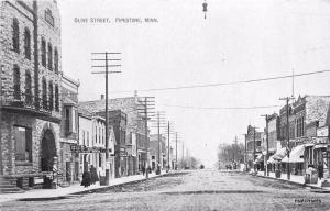 C-1910 Olive Street Pipestone Minnesota Austin postcard 4041