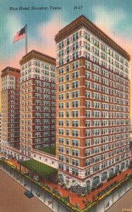 Vintage Postcard Rice Hotel Building Historic Landmark Houston Texas Colourpictu