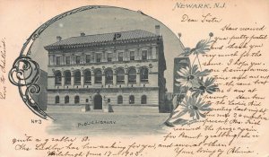 Public Library, Newark, N.J., Very Early Postcard, Used in 1903