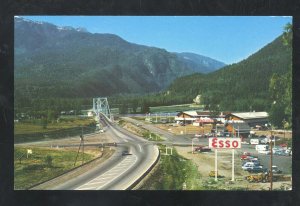 REVELSTOKE BRITISH COLUMBIA ROGERS PASS HIGHWAY VINTAGE POSTCARD OLD CARS