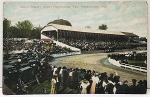 Hagerstown Md Grand Stand Great Hagerstown Fair c1907 Postcard F8