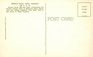 Vintage Postcard 1920s Seneca Rock Old Indian Trail Warriors Path West Virginia