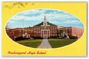 1986 Newburyport High School Campus Building Entrance Newburyport MA Postcard
