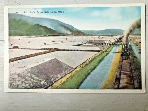 Vintage Postcard 1915-1930 Salt Beds Great Salt Lake Utah