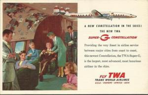 AIRCRAFT POSTCARD - TWA PROMO CARD - MINT - APC8