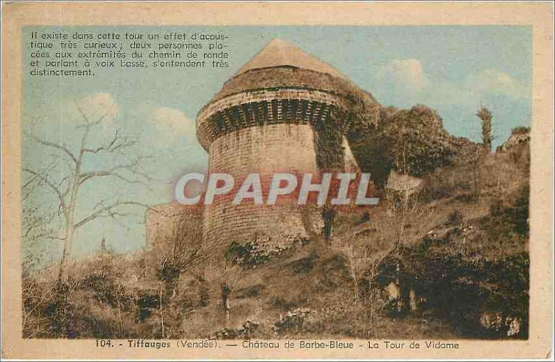 Old Postcard Tiffauges Vendee - Ch�teau Bluebeard - The Tower of Viscount