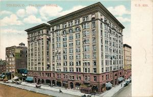 Toledo Ohio~Spitzer Building~Patterson's Cafe~Shops~Busy Street~1910 Postcard