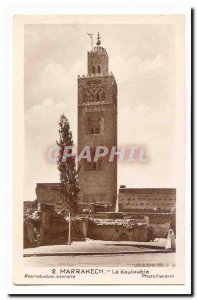 Morocco Marrakech Old Postcard Mosque Koutoubia