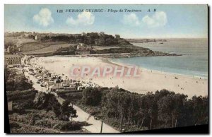Old Postcard Perros Guirec beach Trastraou
