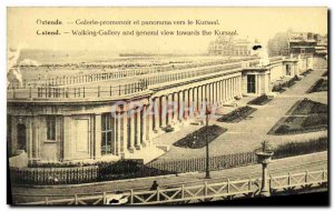 Old Postcard Ostend Promenoir gallery and panorama to the Kursaal